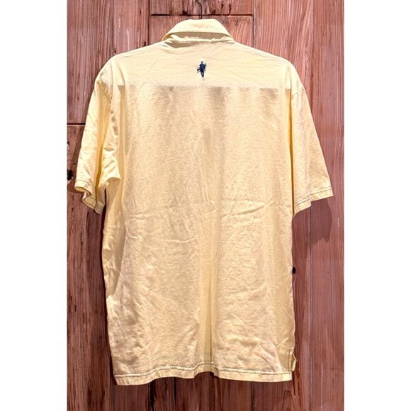 Dune Road Mens Yellow Polo Shirt XL W/ Contrast Blue Stitching 100% Cotton Casua - Picture 3 of 3